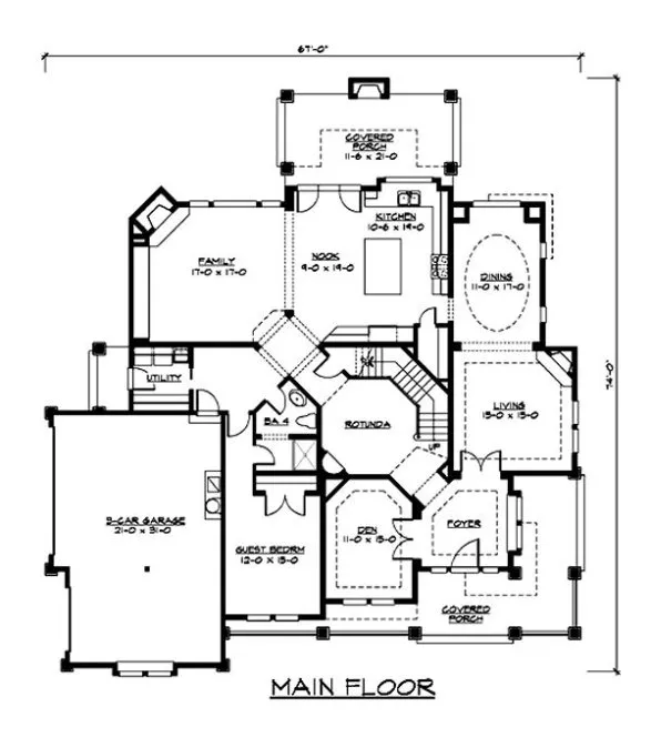Main Floor Plan for House Plan #330644
