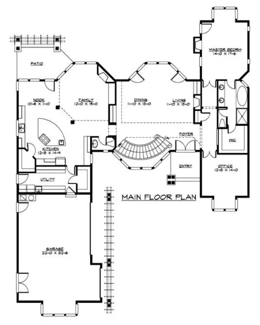 Main Floor Plan for House Plan #335934