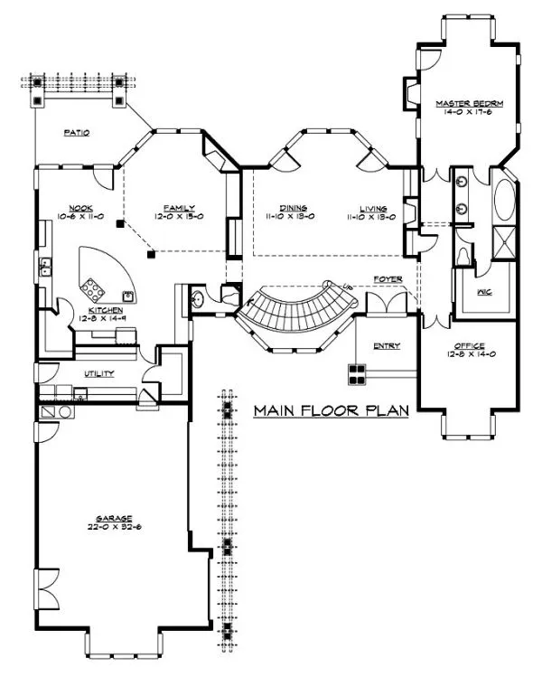 Main Floor Plan for House Plan #335934