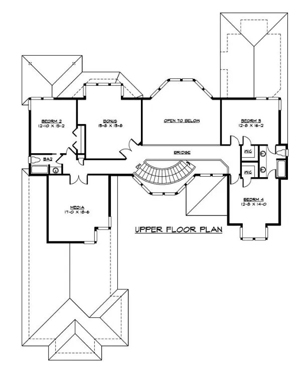 Second Floor Plan for House Plan #335934