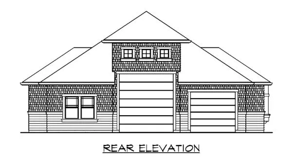 Rear Elevation for House Plan #330181