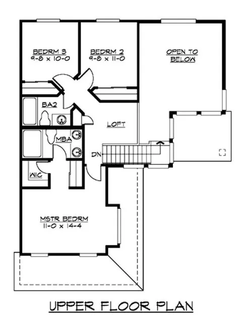 Second Floor Plan for House Plan #338051