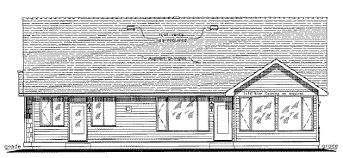 Rear Elevation for House Plan #131644