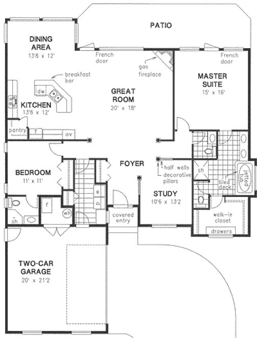 Main Floor Plan for House Plan #131644