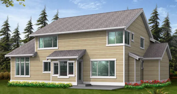 Rear Elevation for House Plan #332490