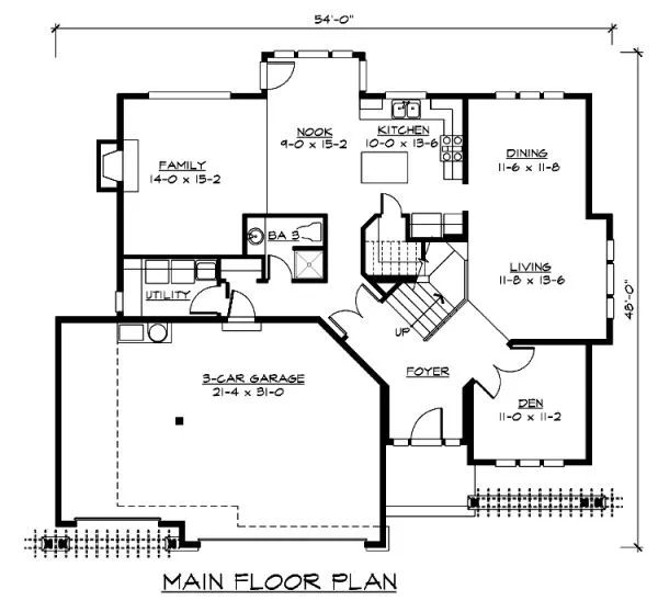 Main Floor Plan for House Plan #332490