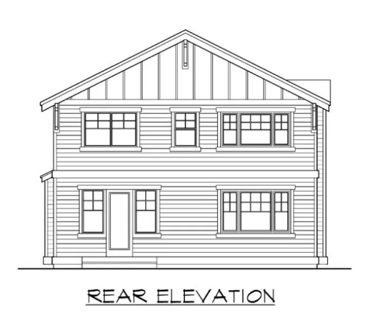 Rear Elevation for House Plan #336352