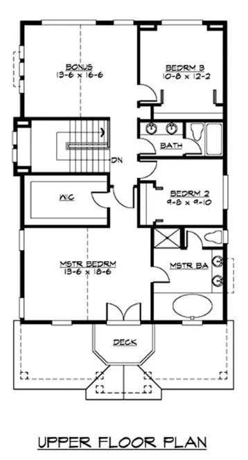 Second Floor Plan for House Plan #336352