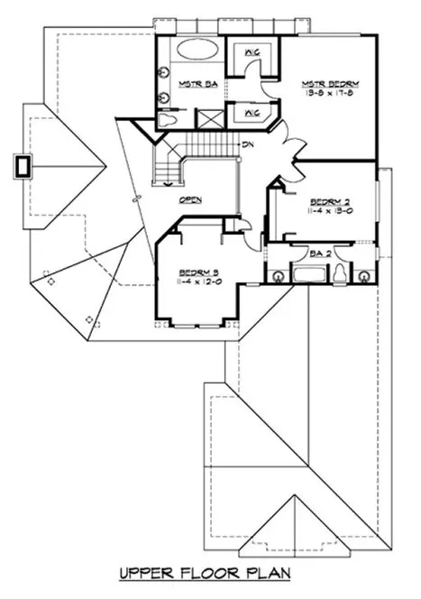 Second Floor Plan for House Plan #335872
