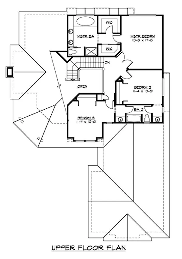Second Floor Plan for House Plan #335872