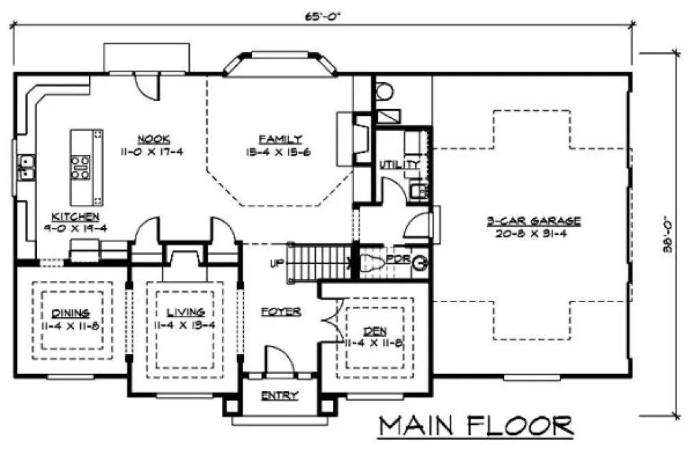 Main Floor Plan for House Plan #330782