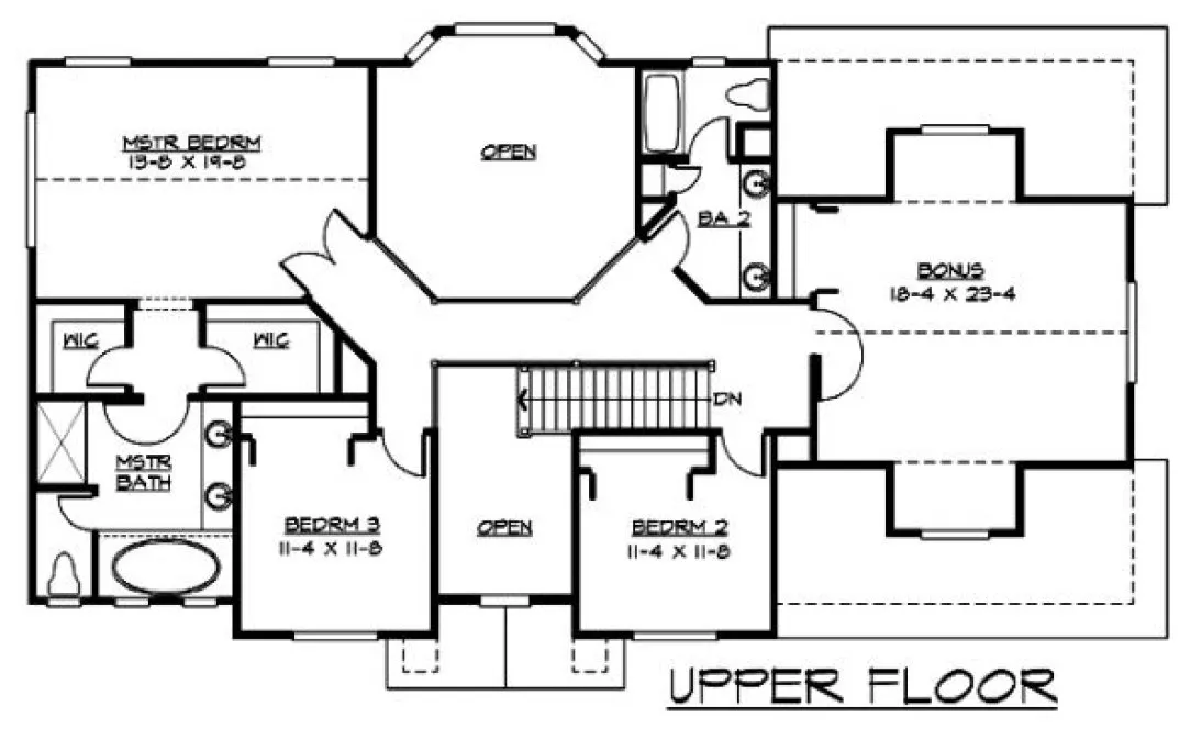 Second Floor Plan for House Plan #330782