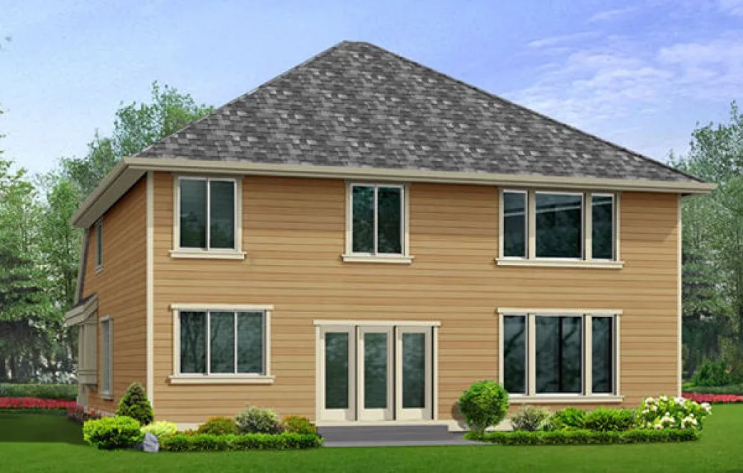Rear Elevation for House Plan #330692