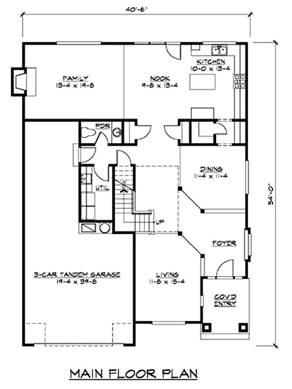 Main Floor Plan for House Plan #330692