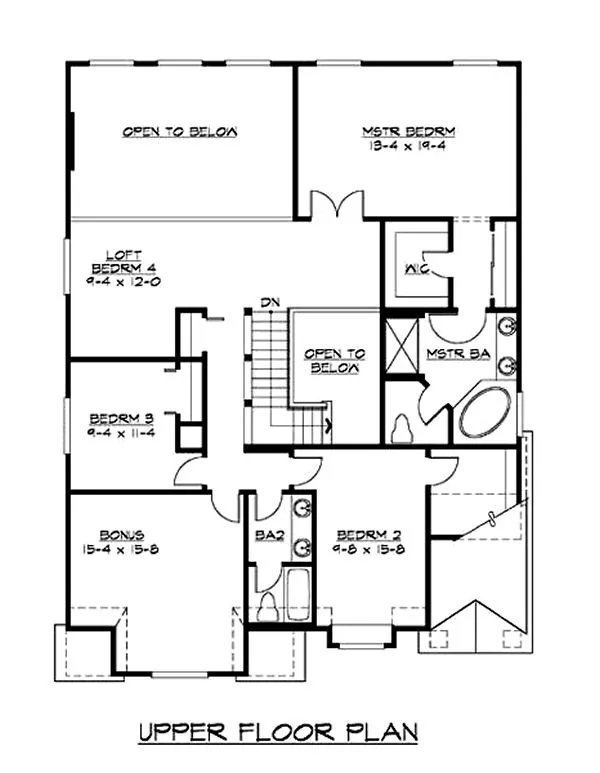 Second Floor Plan for House Plan #330692