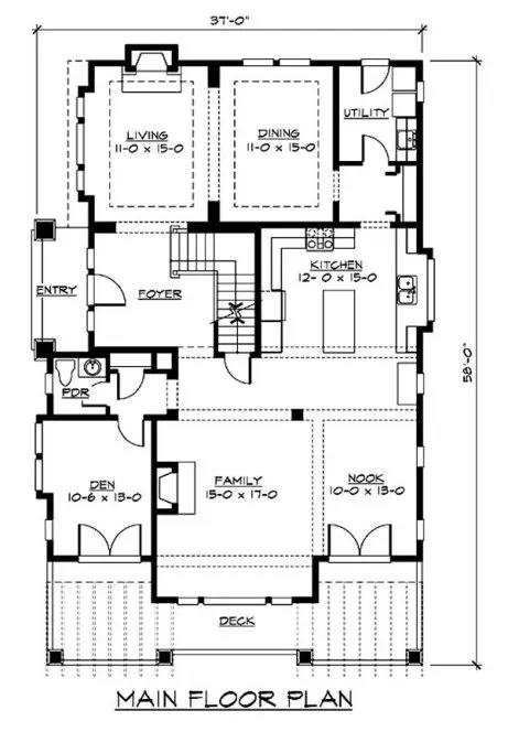 Main Floor Plan for House Plan #335733