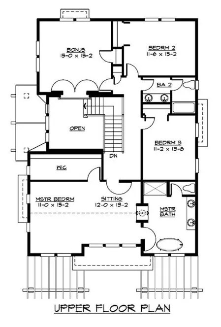 Second Floor Plan for House Plan #335733