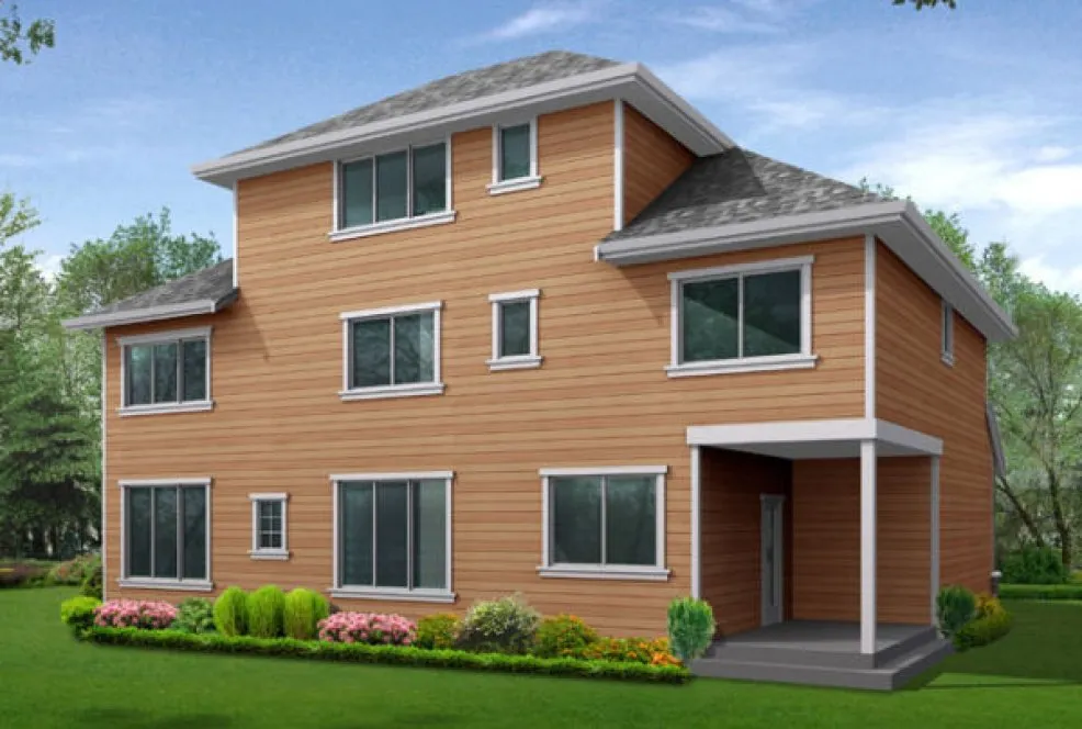 Rear Elevation for House Plan #330443