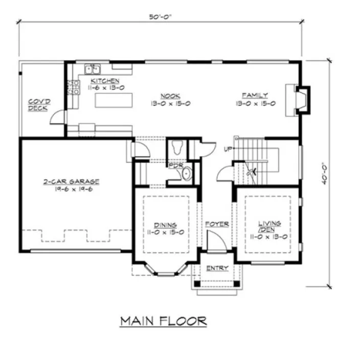 Main Floor Plan for House Plan #330443