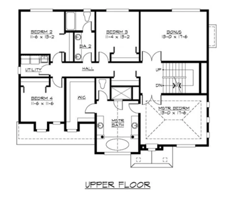 Second Floor Plan for House Plan #330443