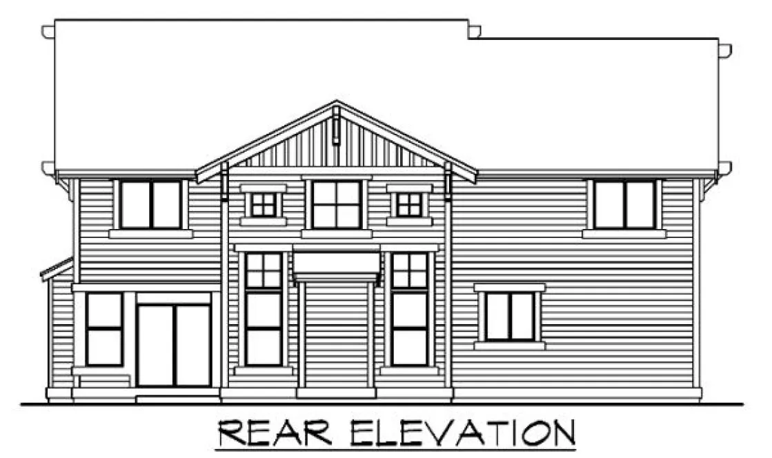 Rear Elevation for House Plan #335443