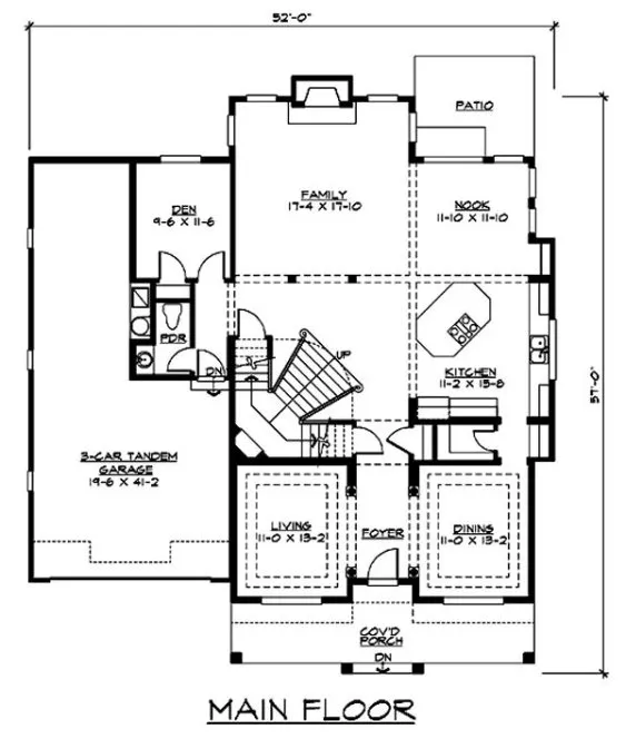 Main Floor Plan for House Plan #335443