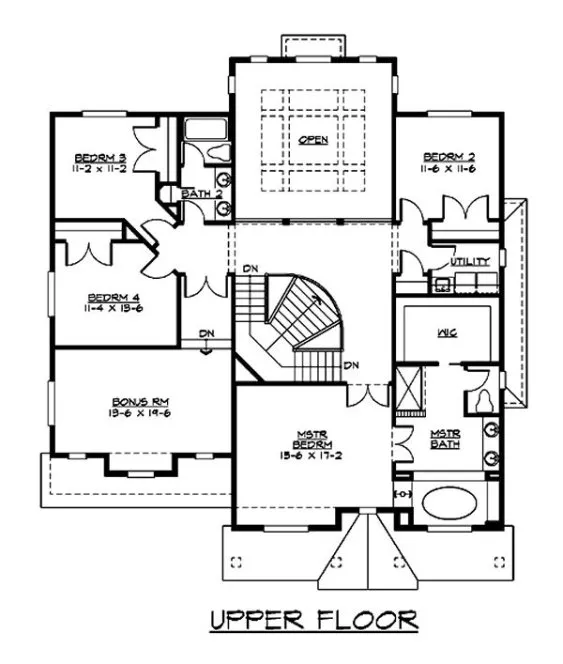 Second Floor Plan for House Plan #335443