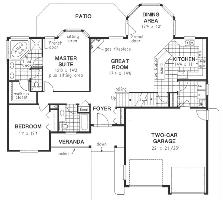 Main Floor Plan for House Plan #133054