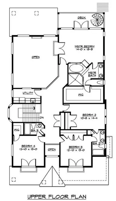 Second Floor Plan for House Plan #332543
