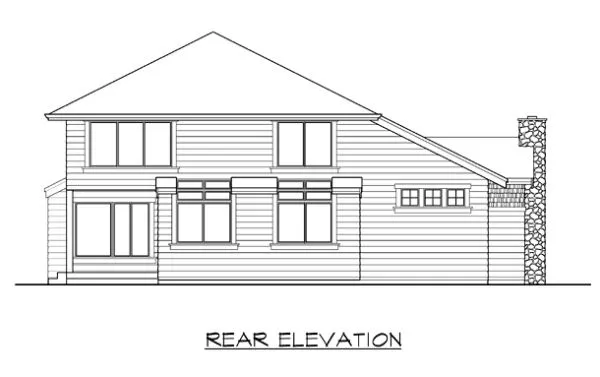 Rear Elevation for House Plan #330153