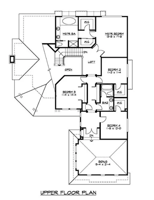 Second Floor Plan for House Plan #330153