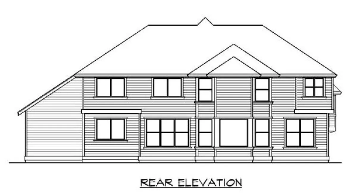 Rear Elevation for House Plan #335753