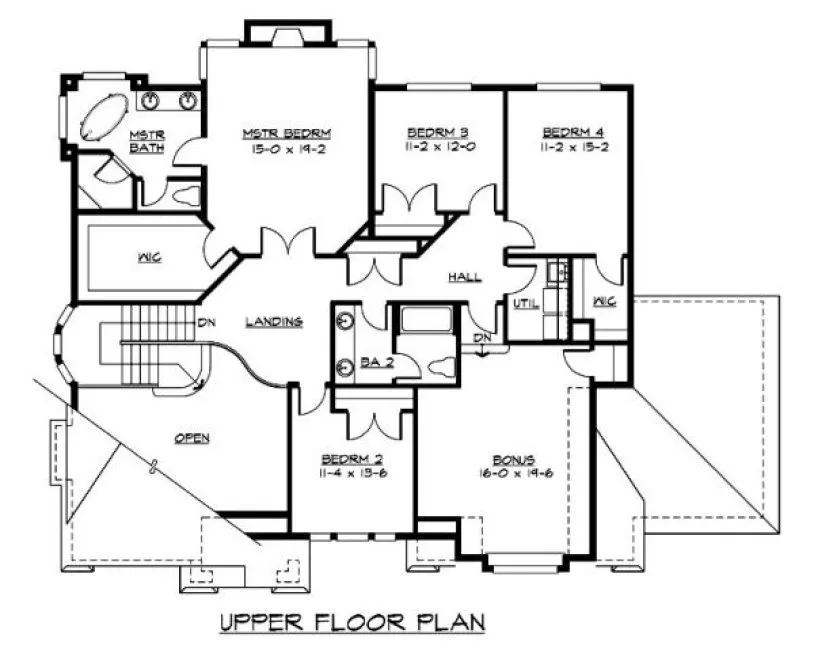 Second Floor Plan for House Plan #335753