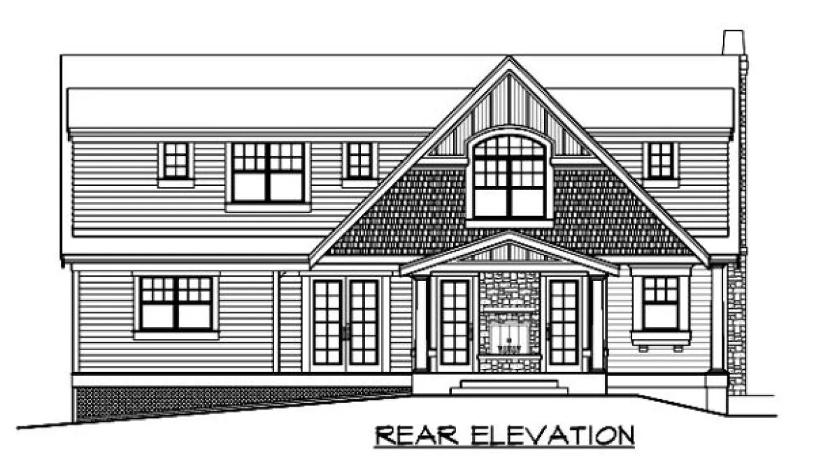 Rear Elevation for House Plan #339193