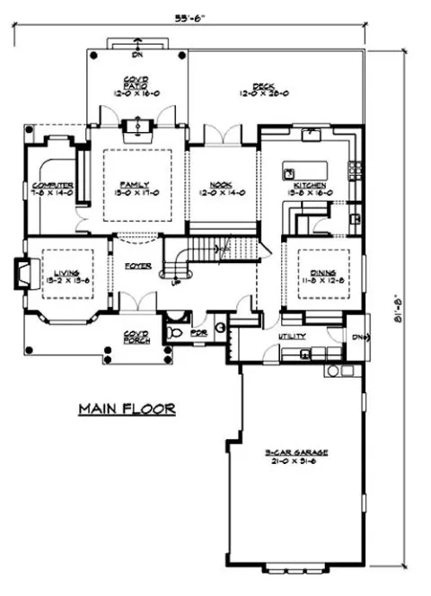 Main Floor Plan for House Plan #339193