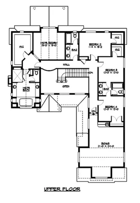 Second Floor Plan for House Plan #339193