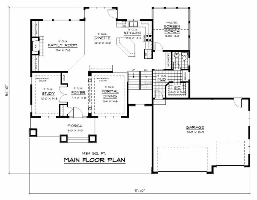 Main Floor Plan for House Plan #289182
