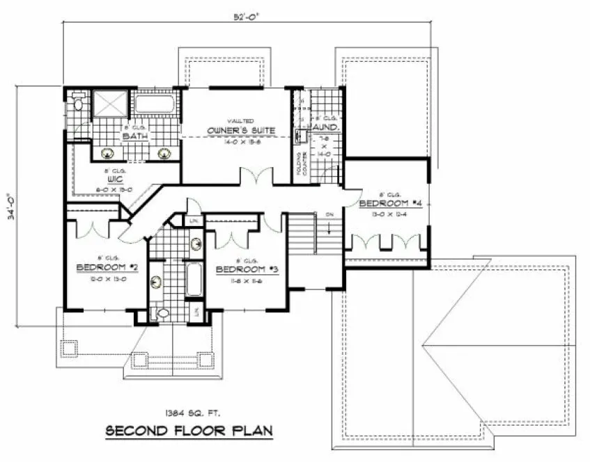 Second Floor Plan for House Plan #289182
