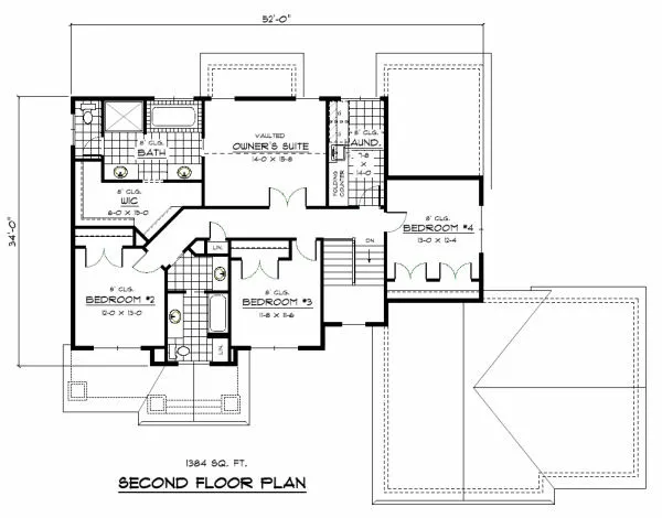 Second Floor Plan for House Plan #289182