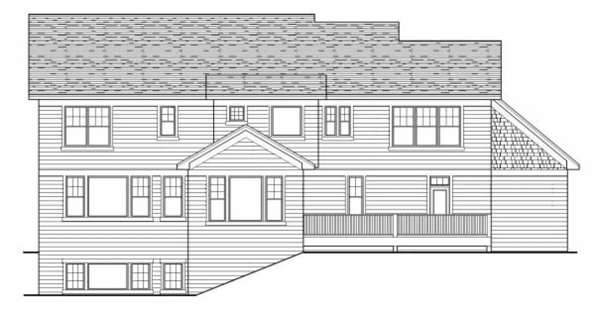 Rear Elevation for House Plan #285192