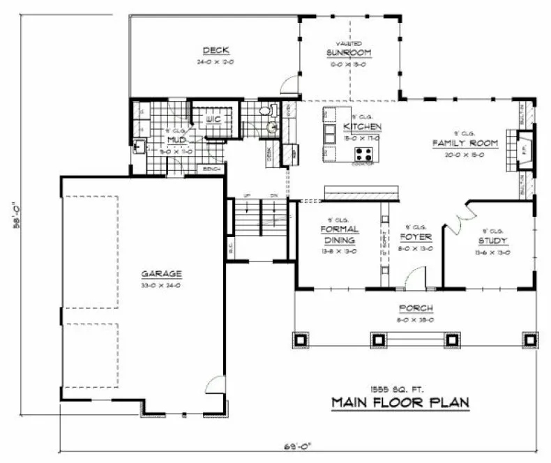 Main Floor Plan for House Plan #285192