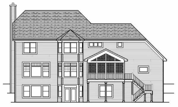 Rear Elevation for House Plan #289123