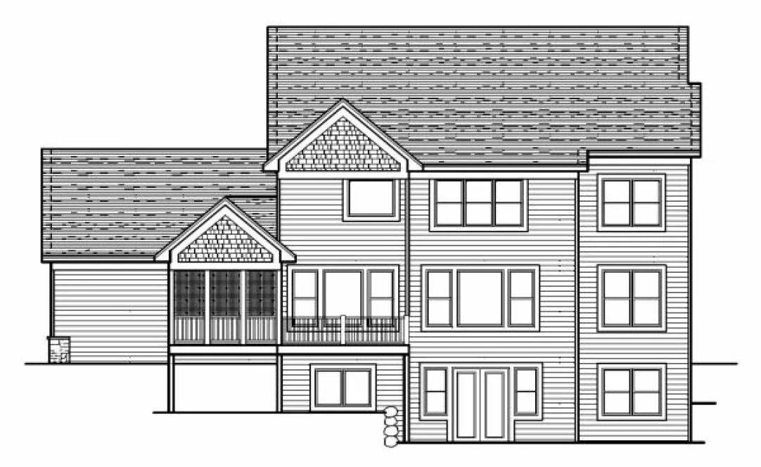 Rear Elevation for House Plan #287053