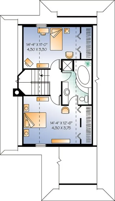 Second Floor Plan for House Plan #146194