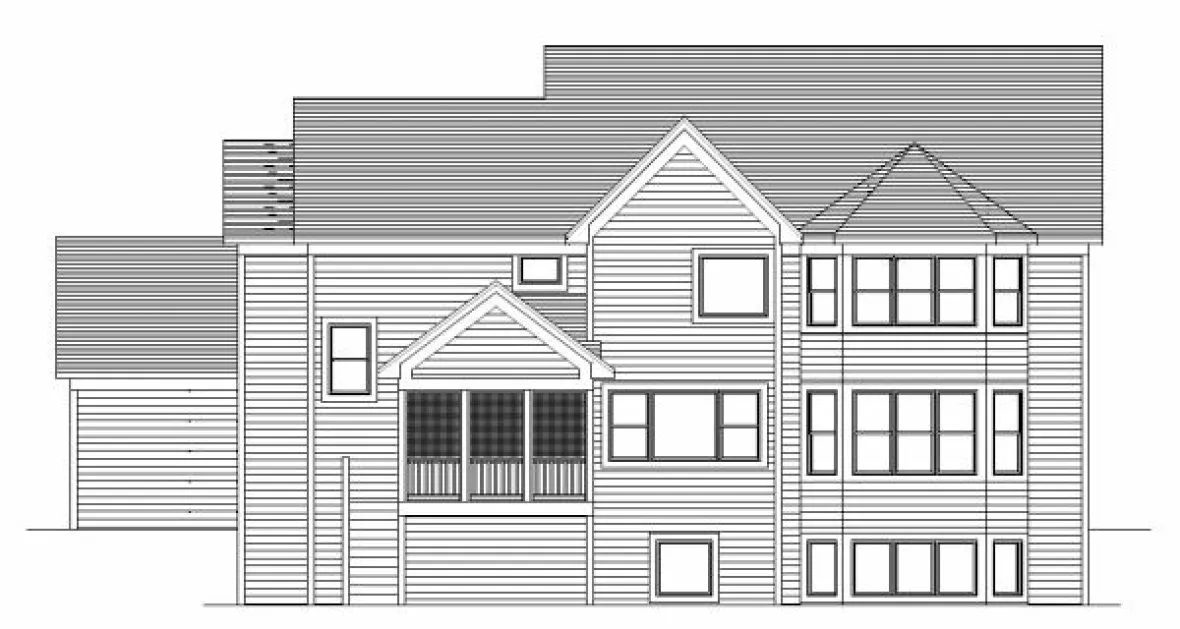 Rear Elevation for House Plan #288063