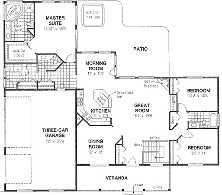 Main Floor Plan for House Plan #136054