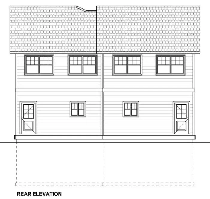 Rear Elevation for House Plan #195226