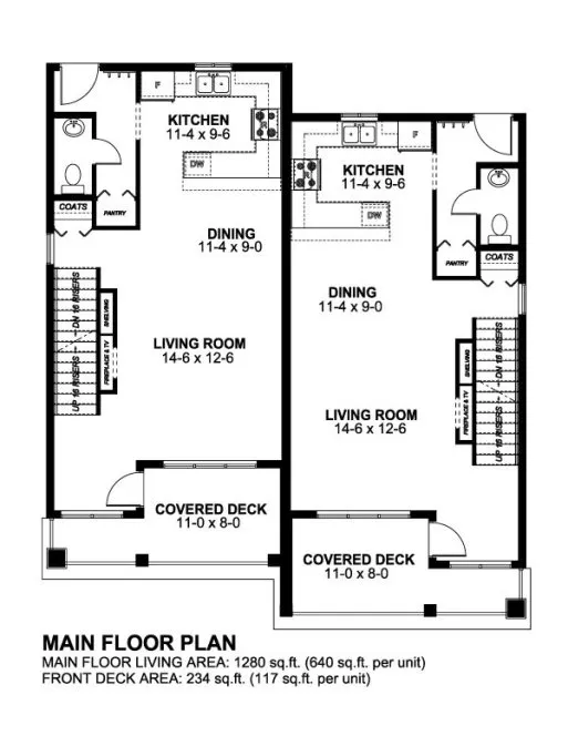 Main Floor Plan for House Plan #195226