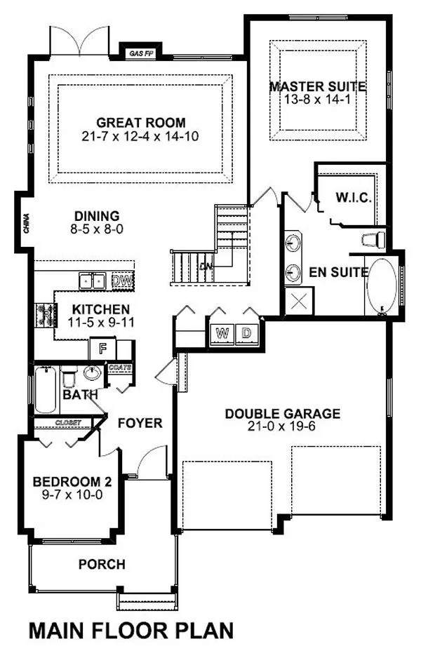 Main Floor Plan for House Plan #195156