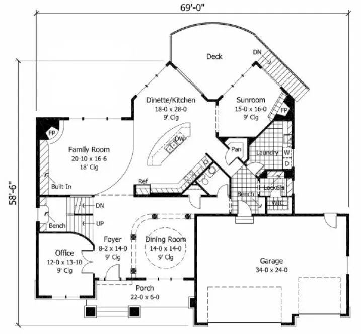 Main Floor Plan for House Plan #283093
